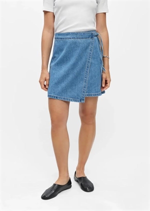 Rosie mw denim short wrap skirt Blue Denim Object 